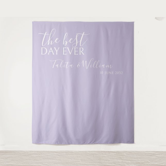 Elegant Lavender Wedding Photobooth Backdrop  Tapestry (Front)