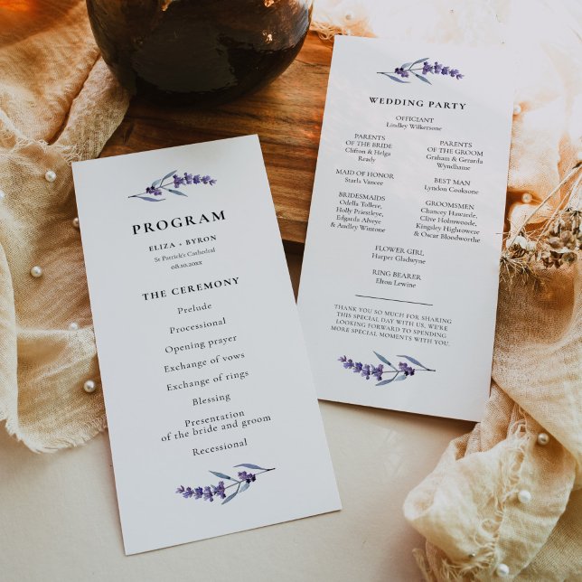 Elegant Lavender Wedding Program (Creator Uploaded)