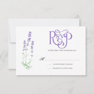 Elegant Lavender Wedding RSVP Card