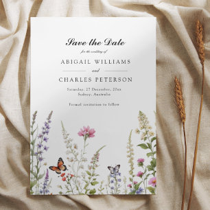 Elegant Lavender & Wildflower Bloom Save the date