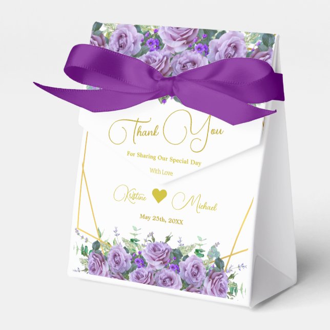 Elegant Lavender Wildflower Custom Favour Box (Front Side)