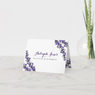 Elegant Lavender Will You Be My Bridesmaid Card