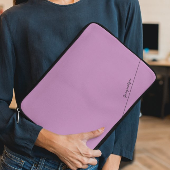 Elegant Lavender with Name Laptop Sleeve (Creator Uploaded)