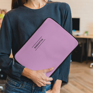 Elegant Lavender with Name Laptop Sleeve