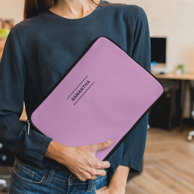 Elegant Lavender with Name Laptop Sleeve (Creator Uploaded)