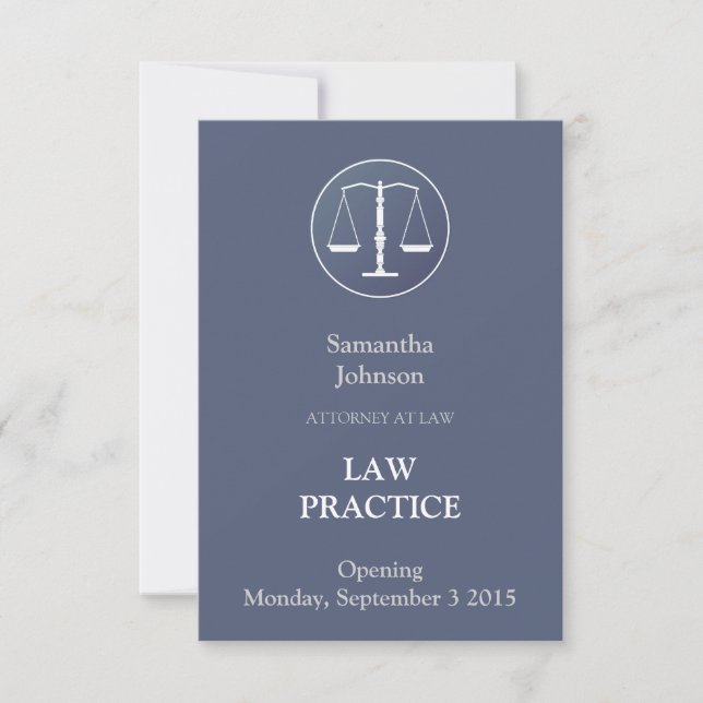 Elegant Law Practice Opening Announcement (Front)