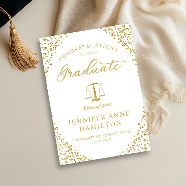 Elegant Law School Graduation Announcement Photo (Creator Uploaded)
