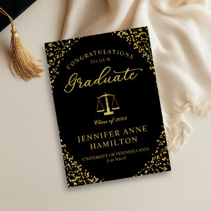 Elegant Law School Graduation Announcement Photo
