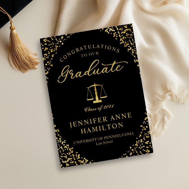 Elegant Law School Graduation Announcement Photo (Creator Uploaded)
