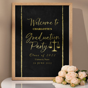Elegant Law School Graduation Party Welcome Sign