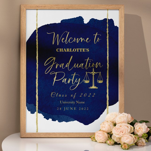 Elegant Law School Graduation Party Welcome Sign (Creator Uploaded)