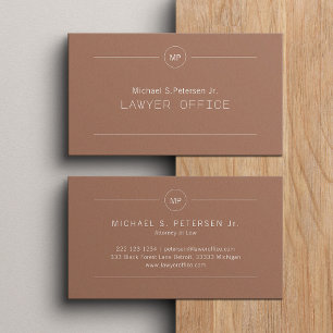 Elegant lawyer attorney at law monogrammed business card