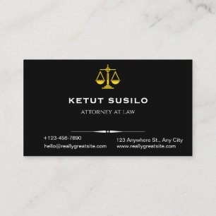 Elegant Lawyer Business Card   Attorney & Legal 
