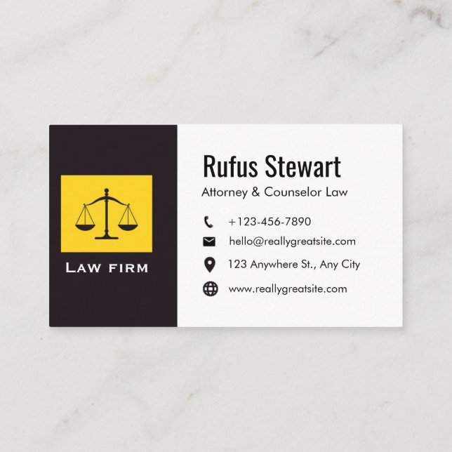 Elegant Lawyer Business Card | Attorney & Legal  (Back)