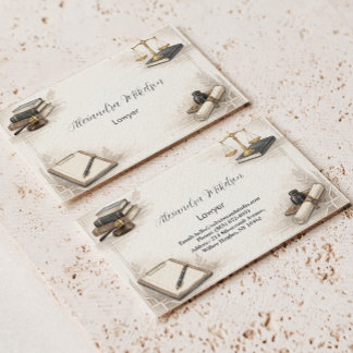 Elegant Lawyer Desk Professional Branding Business Card