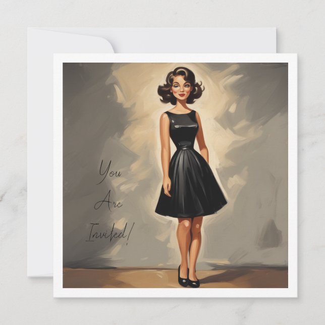 Elegant LBD Greetings: Simply Divine Invitation (Front)