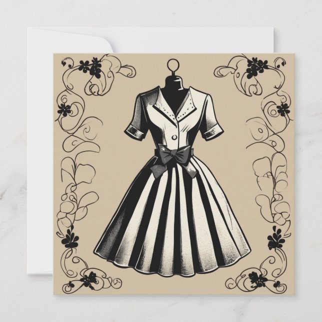 Elegant LBD Greetings: Simply Divine Invitation (Front)