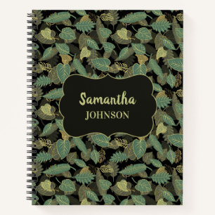 Elegant Leaf Botanical Spiral Notebook