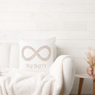 Elegant Leaf Infinity Symbol Minimalist Cushion