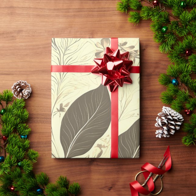 Elegant Leaf Luxury Wrapping Paper (Holiday Gift)