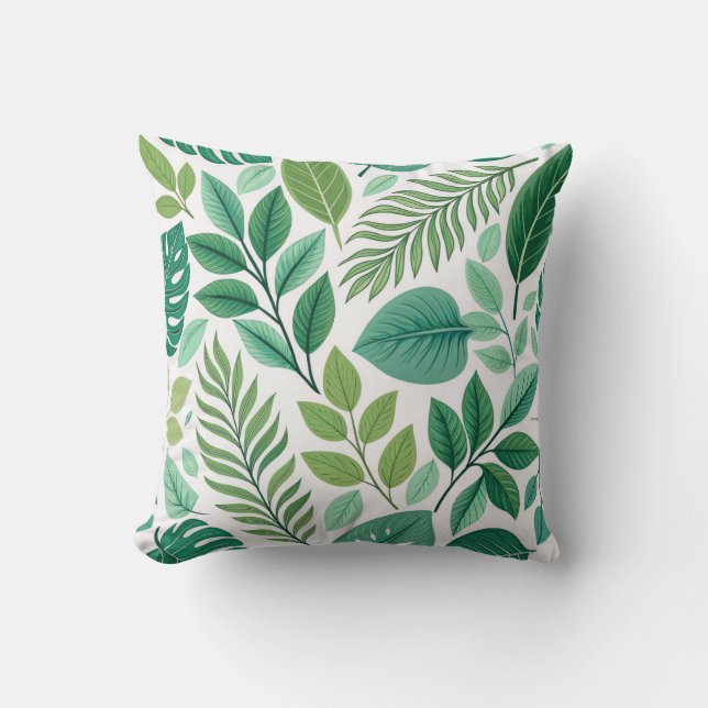 "Elegant Leaf Pattern Cushion" Cushion (Front)
