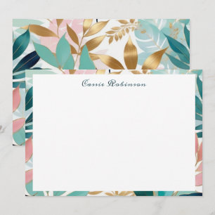 Elegant Leaf Pattern Personalised Card