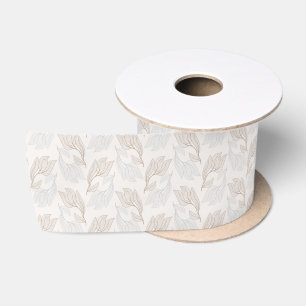 Elegant Leaf Print 3" Ribbon for Stylish Décor Satin Ribbon