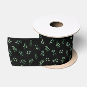 Elegant Leaf Print 3" Ribbon for Stylish Décor Satin Ribbon