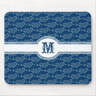 Elegant Leafy Art Nouveau Arts and Crafts Pattern Mouse Pad