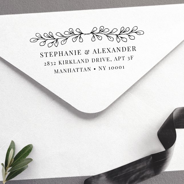 Elegant Leafy Botanical Self-inking Stamp (Creator Uploaded)