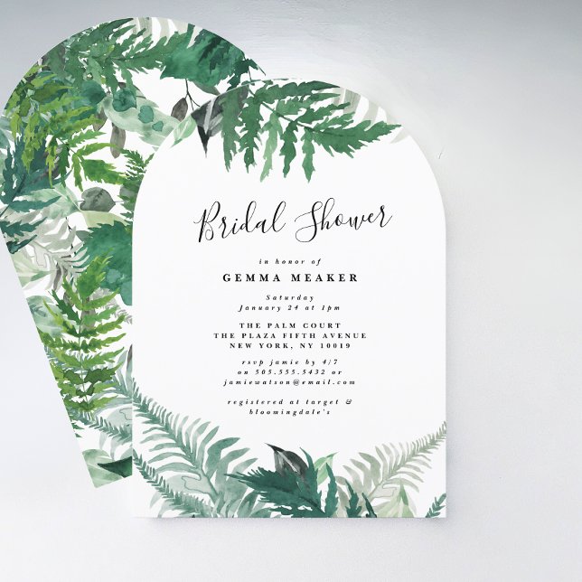 Elegant Leafy Greenery Arch Bridal Shower Invitation (Creator Uploaded)