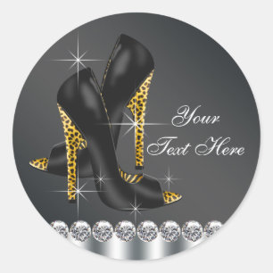 Elegant Leapard High Heel Shoe Stickers