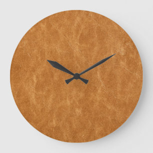 Elegant Leather Background Texture Large Clock