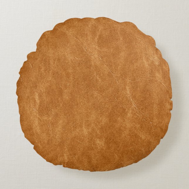 Elegant Leather Background Texture Round Cushion (Front)