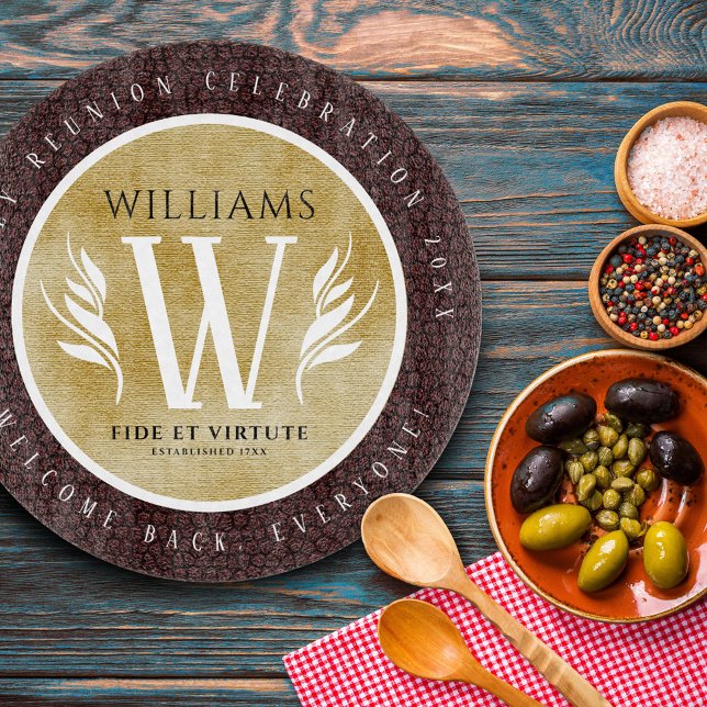 Elegant Leather Leaf & Vintage Paper Family Cutting Board (Creator Uploaded)