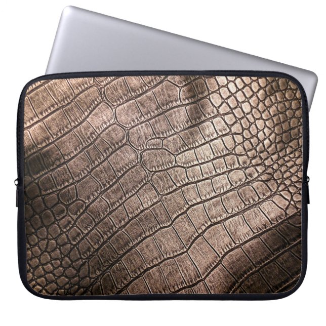 Elegant leather pattern close up.  laptop sleeve (Front)
