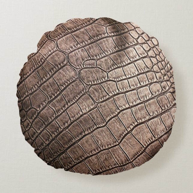 Elegant leather pattern close up.  round cushion (Front)
