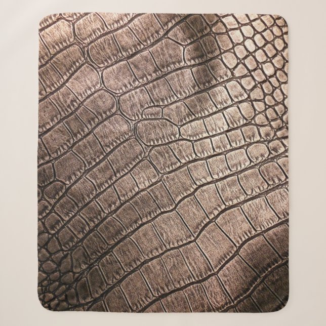 Elegant leather pattern close up.  sherpa blanket (Front)
