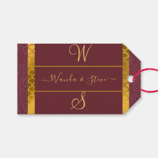 Elegant Leather Pattern Wedding Gift bag  Tags