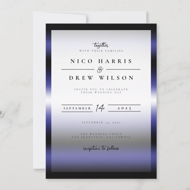 Elegant Leather Pride Wedding  Invitation (Front)