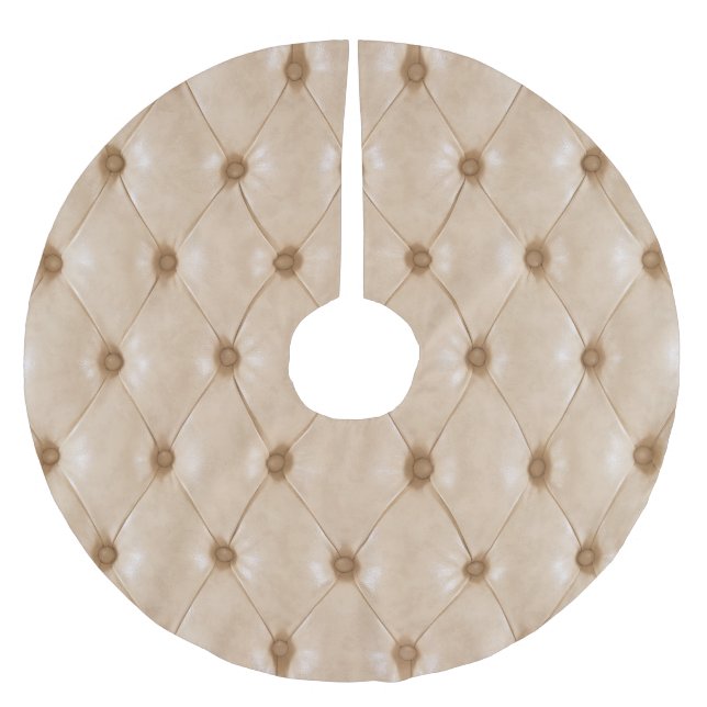 Elegant Leather Texture: Luxurious Material Brushed Polyester Tree Skirt (Front)