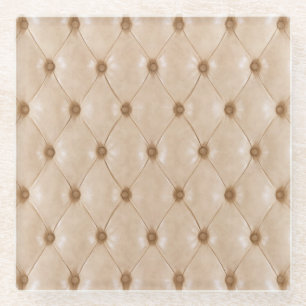 Elegant Leather Texture: Luxurious Material Glass Coaster