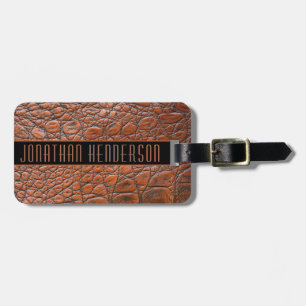 Elegant Leather Texture Men's Personalized Luggage Tag