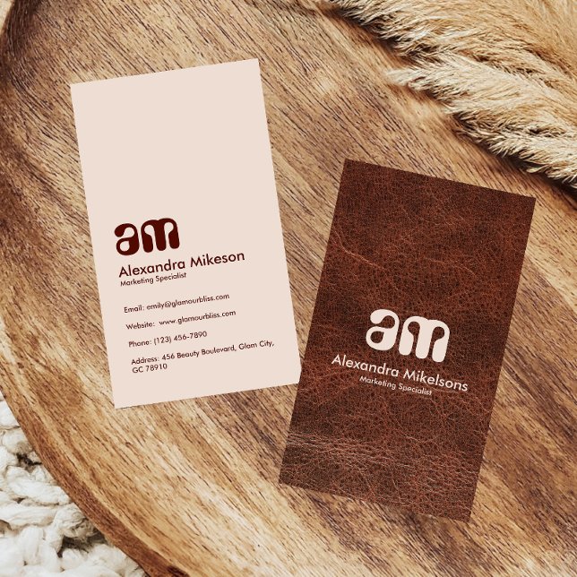 Elegant Leather Texture Professional Business Card (Creator Uploaded)