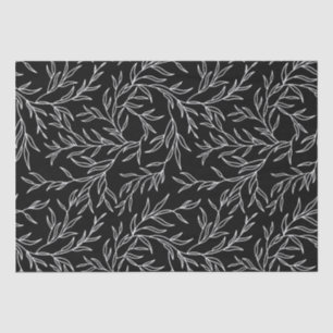 Elegant Leaves black and white Tissue Paper