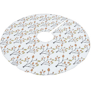 Elegant Leaves Brushed Polyester Tree Skirt