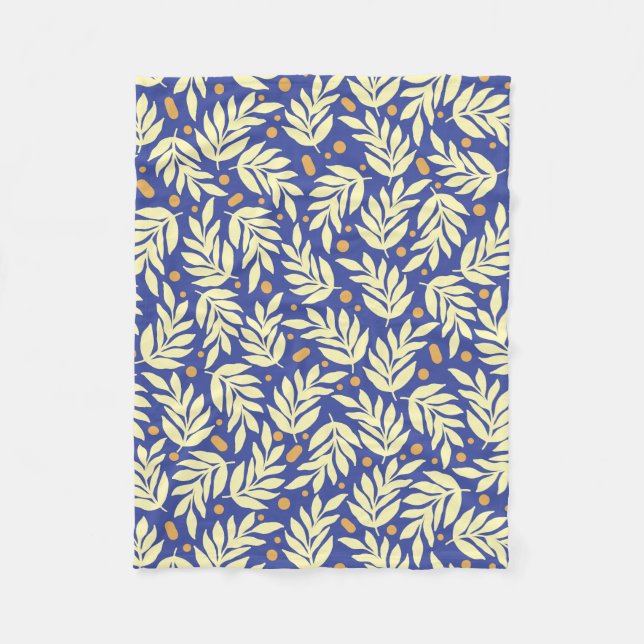 Elegant Leaves Fleece Blanket, Small 30" x 40" Blanket (Front)