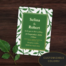 Elegant Leaves Foil Invitation