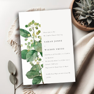 Elegant Leaves Foliage Greenery Couple Shower Card