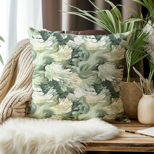 Elegant Leaves Green Shades Botanical Cushion